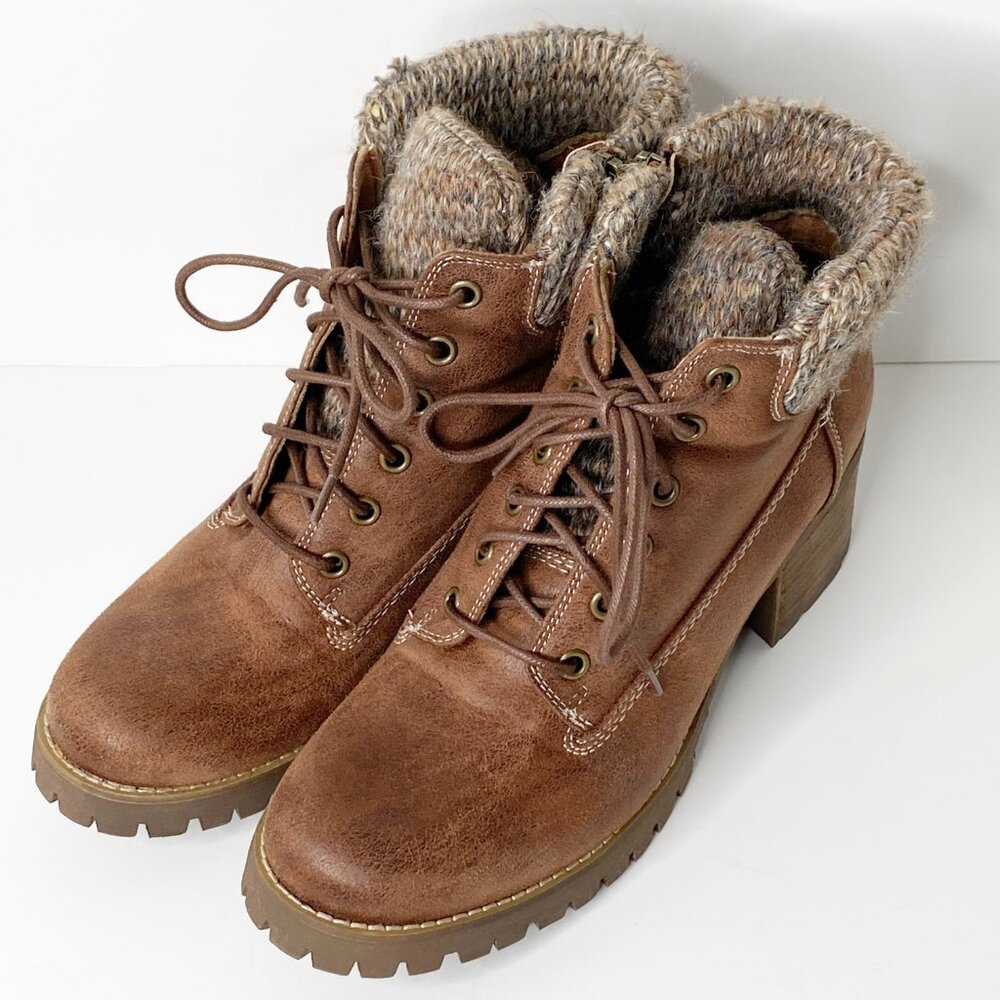Carlos Women's Glynn Fashion Boot 9.5 M Tan Brown Winter Cuff